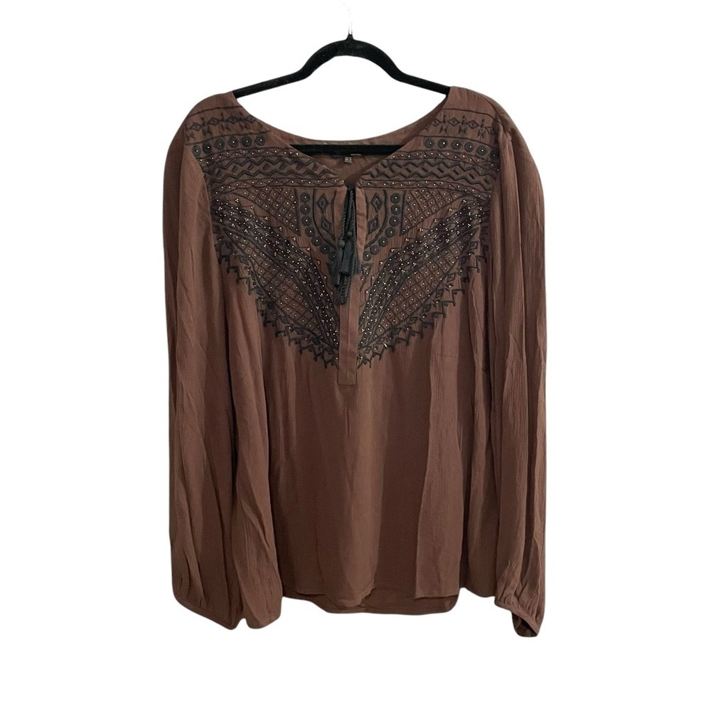 MASSIMO DUTTI Brown Black Blouse Size 12